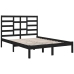 Estructura de cama madera maciza negra King Size 150x200 cm