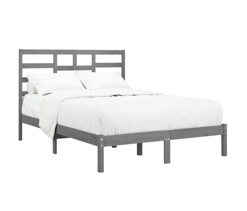 Estructura de cama sin colchón madera maciza gris 160x200 cm