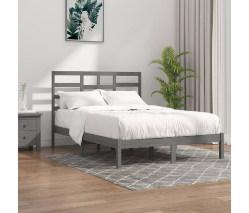 Estructura de cama sin colchón madera maciza gris 160x200 cm