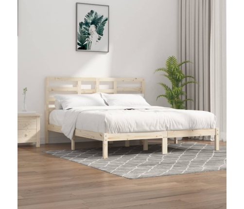 Estructura de cama sin colchón madera maciza 180x200 cm