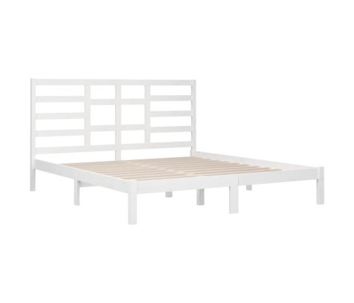 Estructura de cama sin colchón madera maciza blanco 200x200 cm