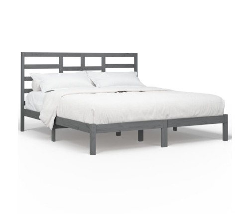 Estructura de cama sin colchón madera maciza gris 200x200 cm