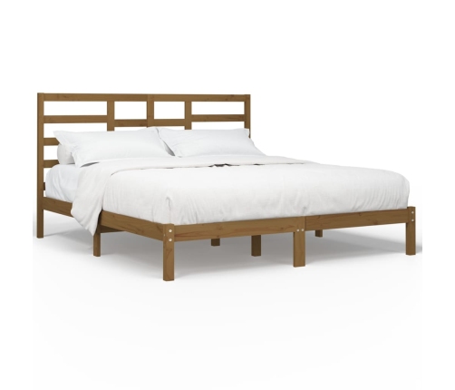 vidaXL Estructura de cama madera maciza de pino marrón miel 200x200 cm