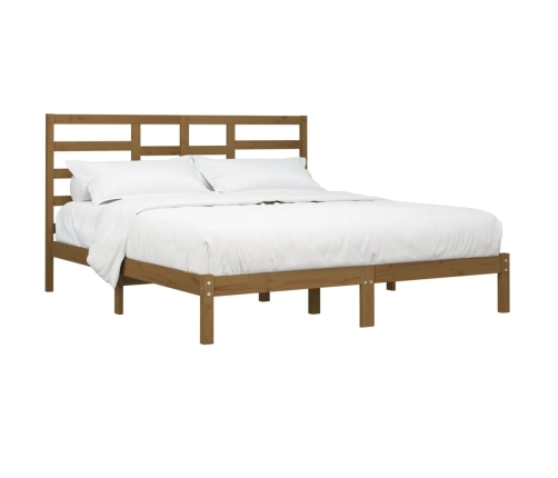 vidaXL Estructura de cama madera maciza de pino marrón miel 200x200 cm