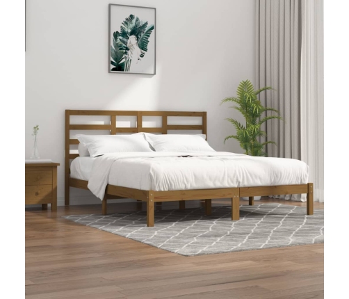 vidaXL Estructura de cama madera maciza de pino marrón miel 200x200 cm