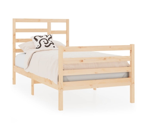 Estructura de cama madera maciza 75x190 cm