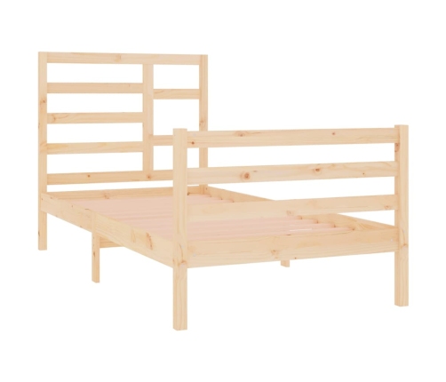 Estructura de cama madera maciza 75x190 cm