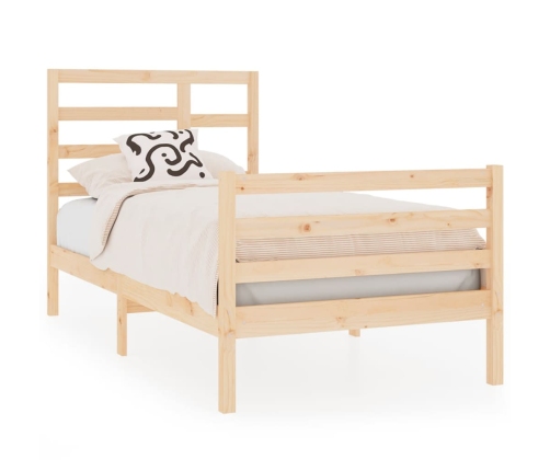 Estructura de cama madera maciza 90x190 cm