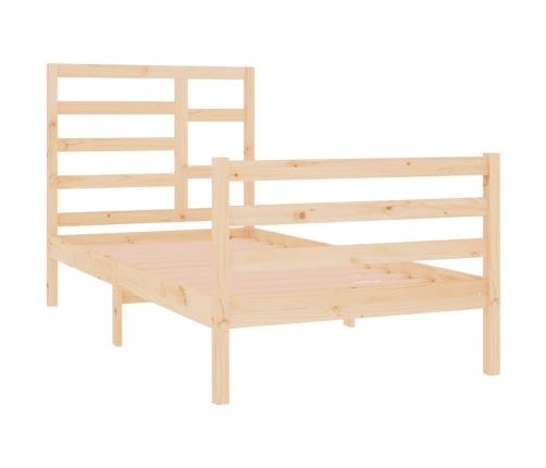 Estructura de cama madera maciza 90x190 cm