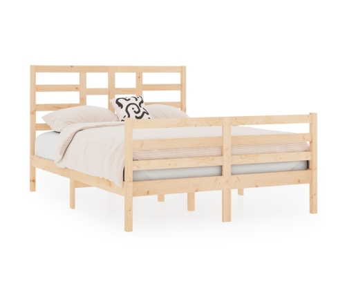 Estructura de cama madera maciza 120x190 cm