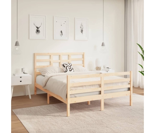 Estructura de cama madera maciza 120x190 cm