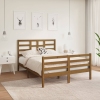 Estructura cama sin colchón madera maciza marrón miel 120x190cm