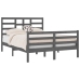 Estructura de cama madera maciza gris doble 135x190 cm