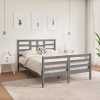 Estructura de cama madera maciza gris doble 135x190 cm