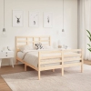 Estructura de cama sin colchón madera maciza 140x190 cm