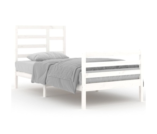 Estructura de cama sin colchón madera maciza blanco 90x200 cm