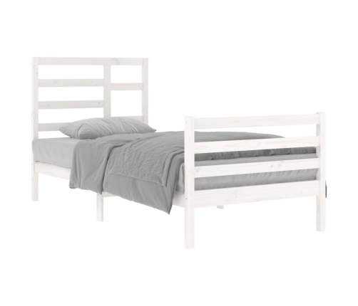 Estructura de cama sin colchón madera maciza blanco 90x200 cm