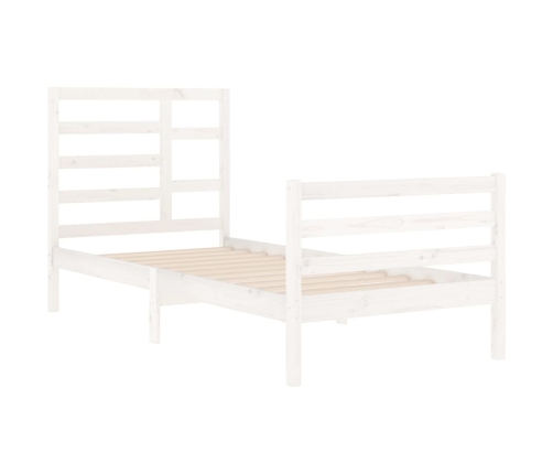 Estructura de cama sin colchón madera maciza blanco 90x200 cm