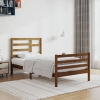 Estructura cama sin colchón madera maciza marrón miel 90x200 cm