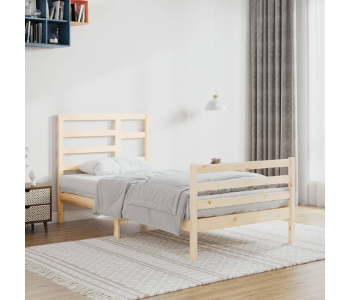Estructura de cama sin colchón madera maciza 100x200 cm