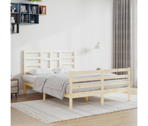 Estructura de cama sin colchón madera maciza 140x200 cm