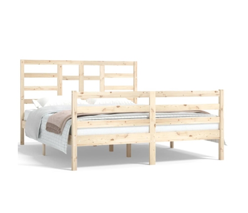 Estructura de cama madera maciza 150x200 cm
