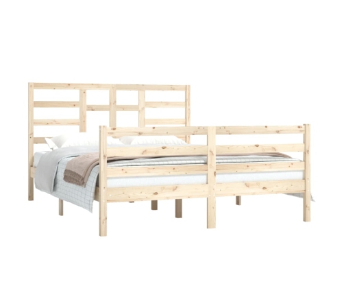 Estructura de cama madera maciza 150x200 cm