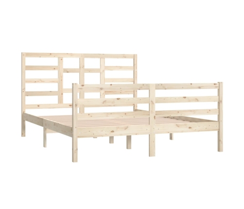 Estructura de cama madera maciza 150x200 cm