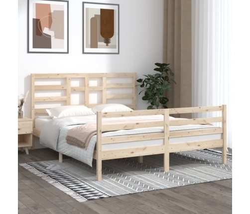 vidaXL Estructura de cama de madera maciza 160x200 cm