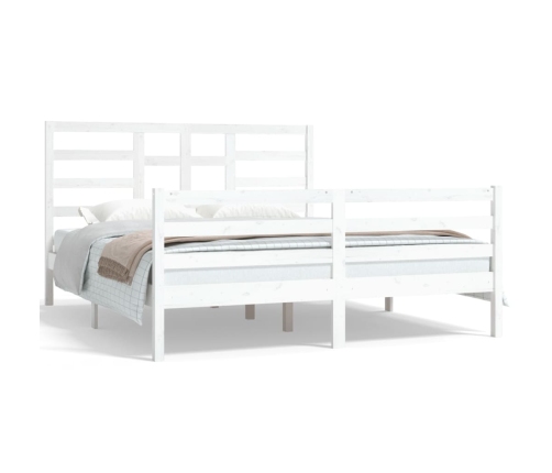 Estructura de cama sin colchón madera maciza blanco 160x200 cm