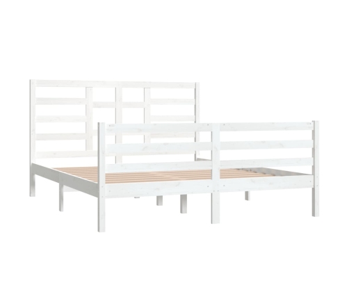 Estructura de cama sin colchón madera maciza blanco 160x200 cm