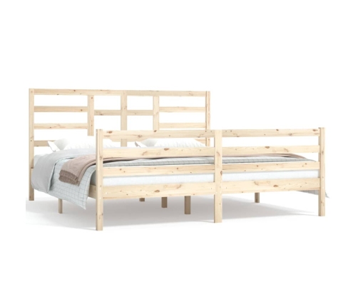 Estructura de cama sin colchón madera maciza 180x200 cm