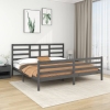 Estructura de cama sin colchón madera maciza gris 200x200 cm