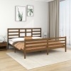 Estructura cama sin colchón madera maciza marrón miel 200x200cm