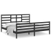 Estructura de cama sin colchón madera maciza negro 200x200 cm
