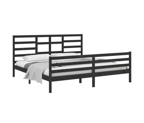 Estructura de cama sin colchón madera maciza negro 200x200 cm