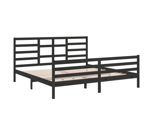 Estructura de cama sin colchón madera maciza negro 200x200 cm