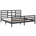 Estructura de cama sin colchón madera maciza negro 200x200 cm