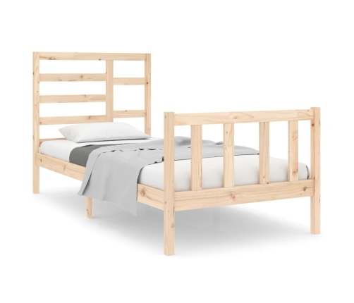 Estructura de cama madera maciza 75x190 cm