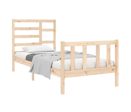 Estructura de cama madera maciza 75x190 cm