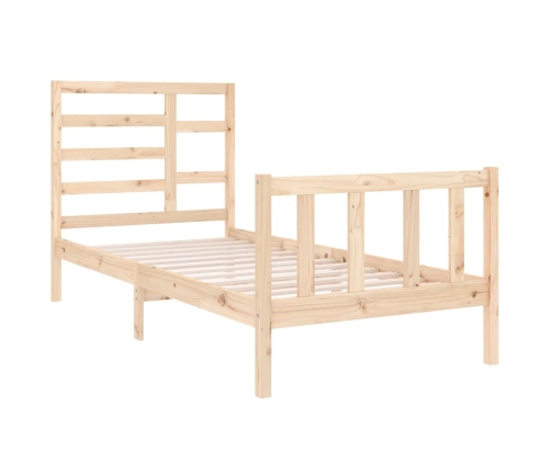 Estructura de cama madera maciza 75x190 cm