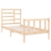 Estructura de cama madera maciza 75x190 cm