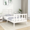 Estructura de cama sin colchón madera maciza blanco 75x190 cm