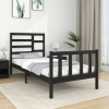 Estructura de cama sin colchón madera maciza negro 75x190 cm