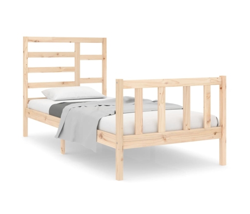 Estructura de cama madera maciza 90x190 cm