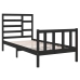 Estructura de cama individual madera maciza negra 90x190 cm