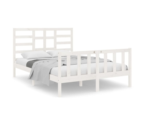 Estructura de cama sin colchón madera maciza blanco 120x190 cm