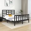 Estructura de cama sin colchón madera maciza negro 120x190 cm