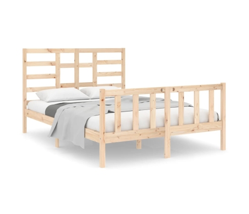 vidaXL Estructura de cama de matrimonio madera maciza 135x190 cm