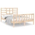 vidaXL Estructura de cama de matrimonio madera maciza 135x190 cm